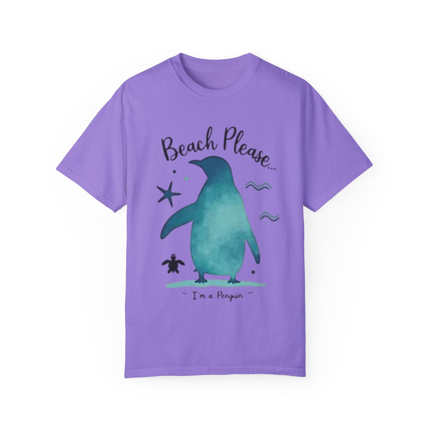 Penguin Beach Vibes Unisex Garment-Dyed T-Shirt - AitaAma