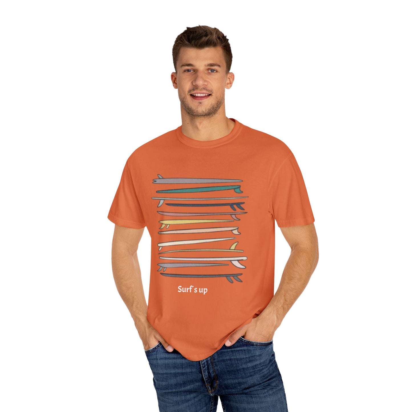 Surf's Up Unisex Garment-Dyed T-Shirt - Perfect for Beach Lovers - AitaAma