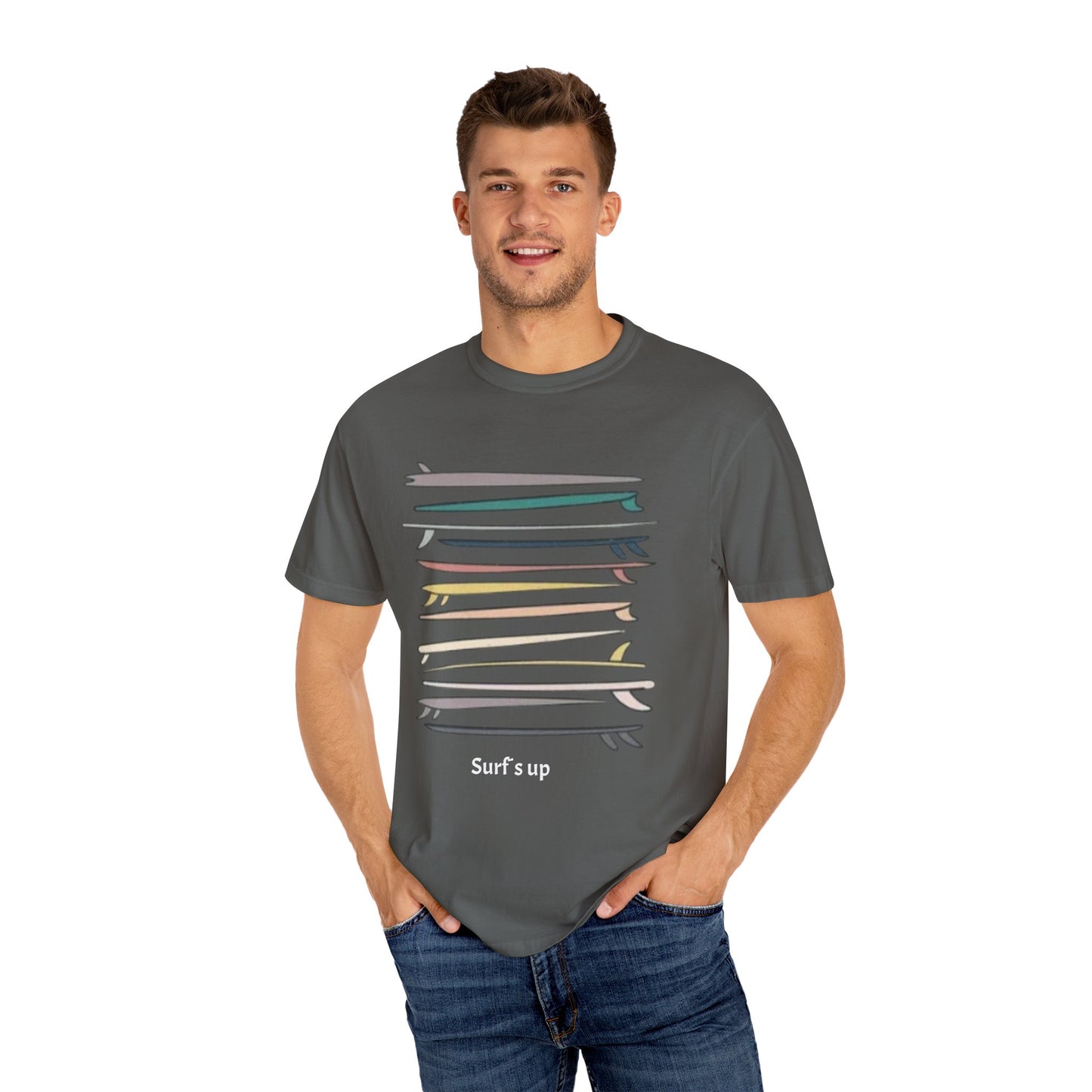 Surf's Up Unisex Garment-Dyed T-Shirt - Perfect for Beach Lovers - AitaAma