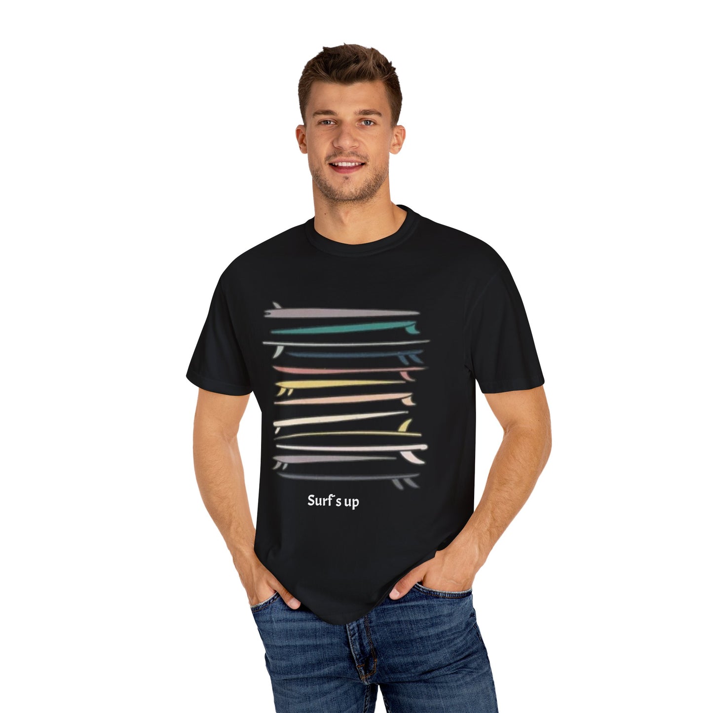 Surf's Up Unisex Garment-Dyed T-Shirt - Perfect for Beach Lovers - AitaAma