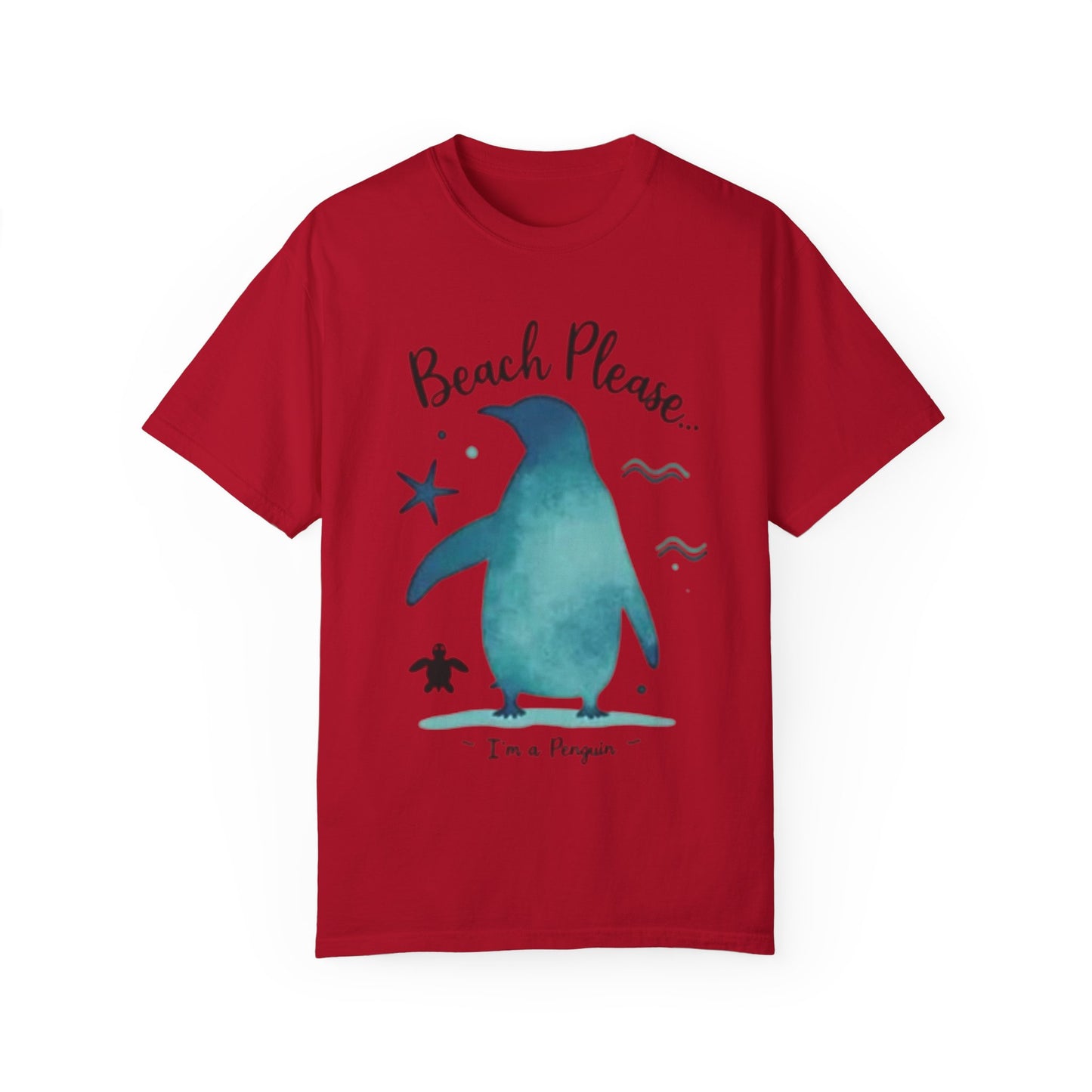 Penguin Beach Vibes Unisex Garment-Dyed T-Shirt - AitaAma