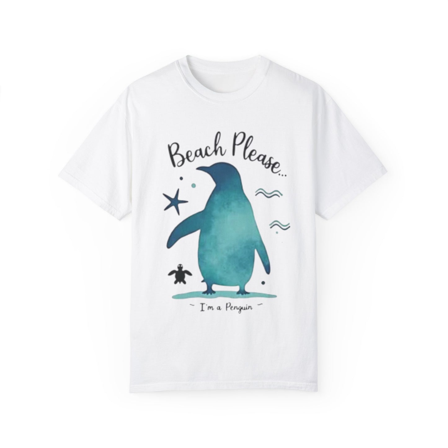 Penguin Beach Vibes Unisex Garment-Dyed T-Shirt - AitaAma