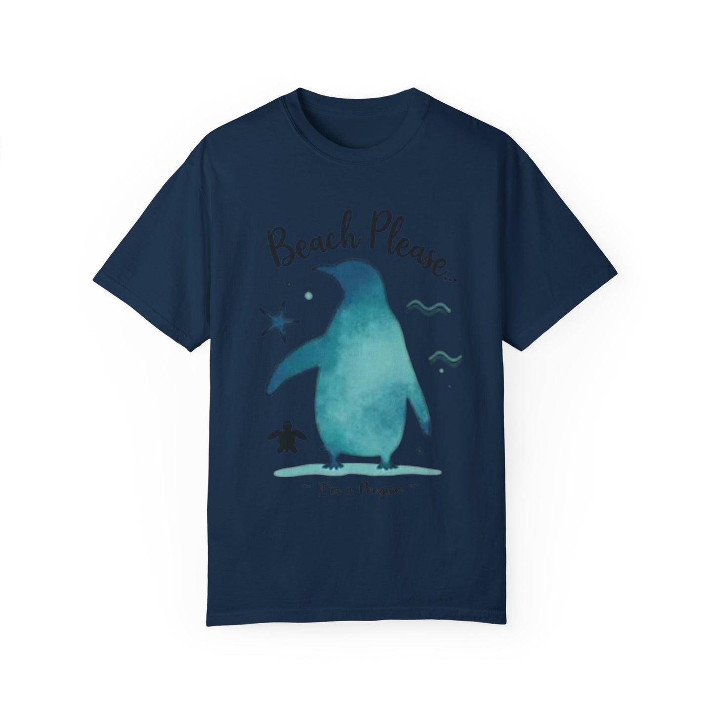 Penguin Beach Vibes Unisex Garment-Dyed T-Shirt - AitaAma