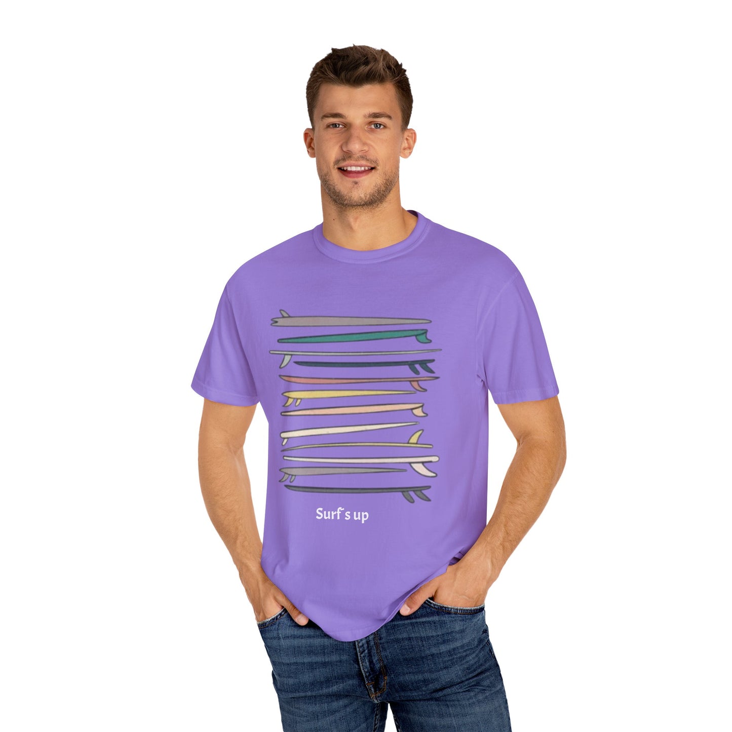 Surf's Up Unisex Garment-Dyed T-Shirt - Perfect for Beach Lovers - AitaAma