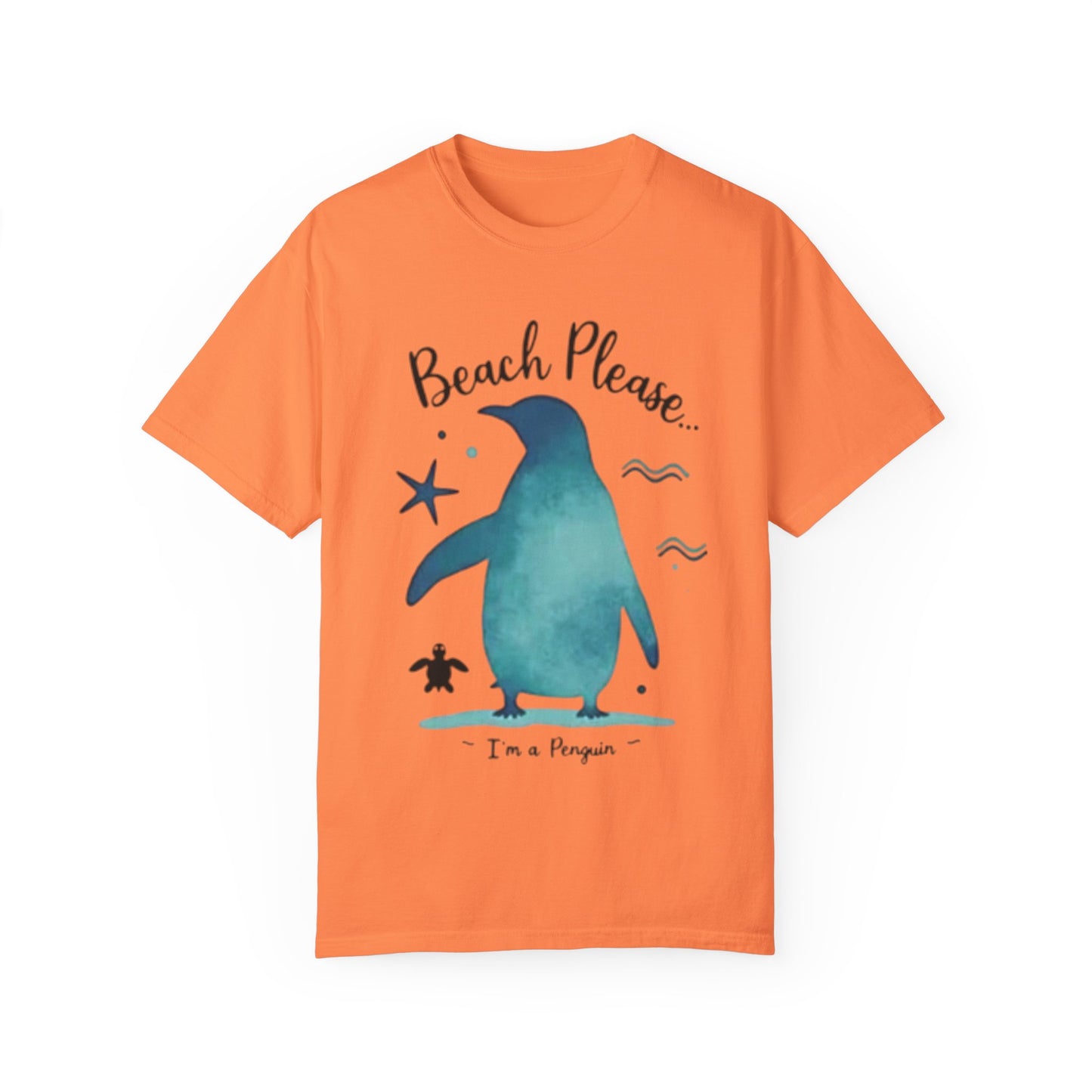 Penguin Beach Vibes Unisex Garment-Dyed T-Shirt - AitaAma