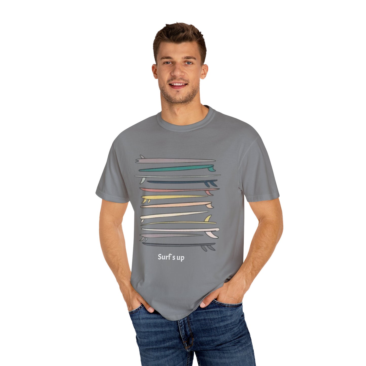Surf's Up Unisex Garment-Dyed T-Shirt - Perfect for Beach Lovers - AitaAma