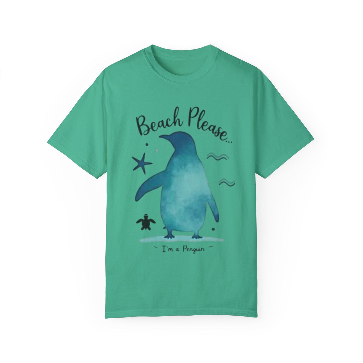 Penguin Beach Vibes Unisex Garment-Dyed T-Shirt - AitaAma