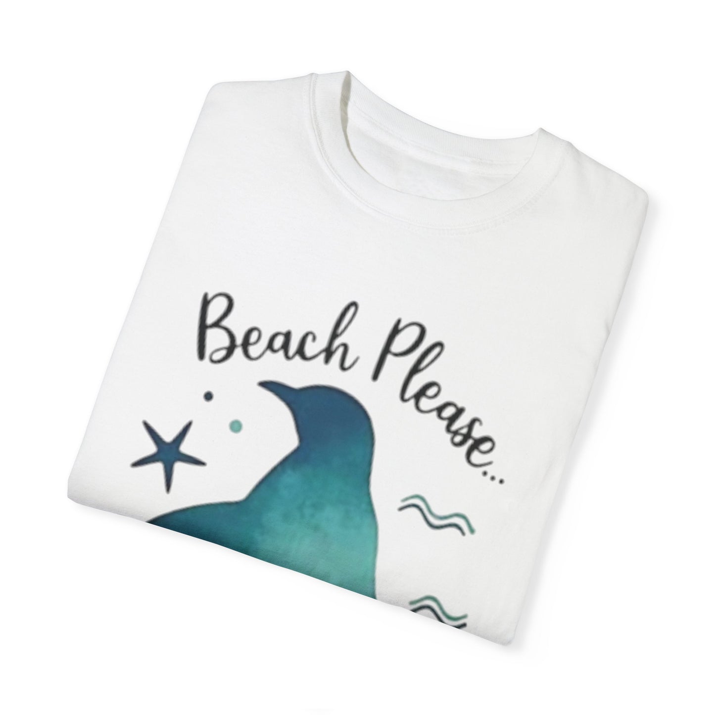 Penguin Beach Vibes Unisex Garment-Dyed T-Shirt - AitaAma