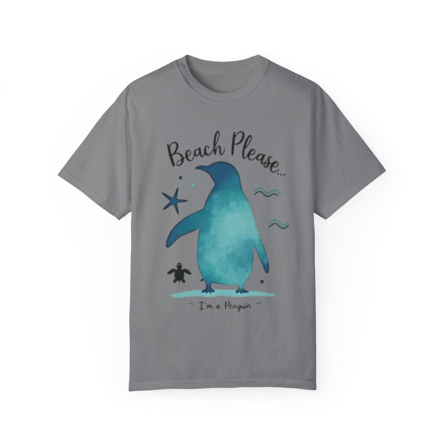 Penguin Beach Vibes Unisex Garment-Dyed T-Shirt - AitaAma