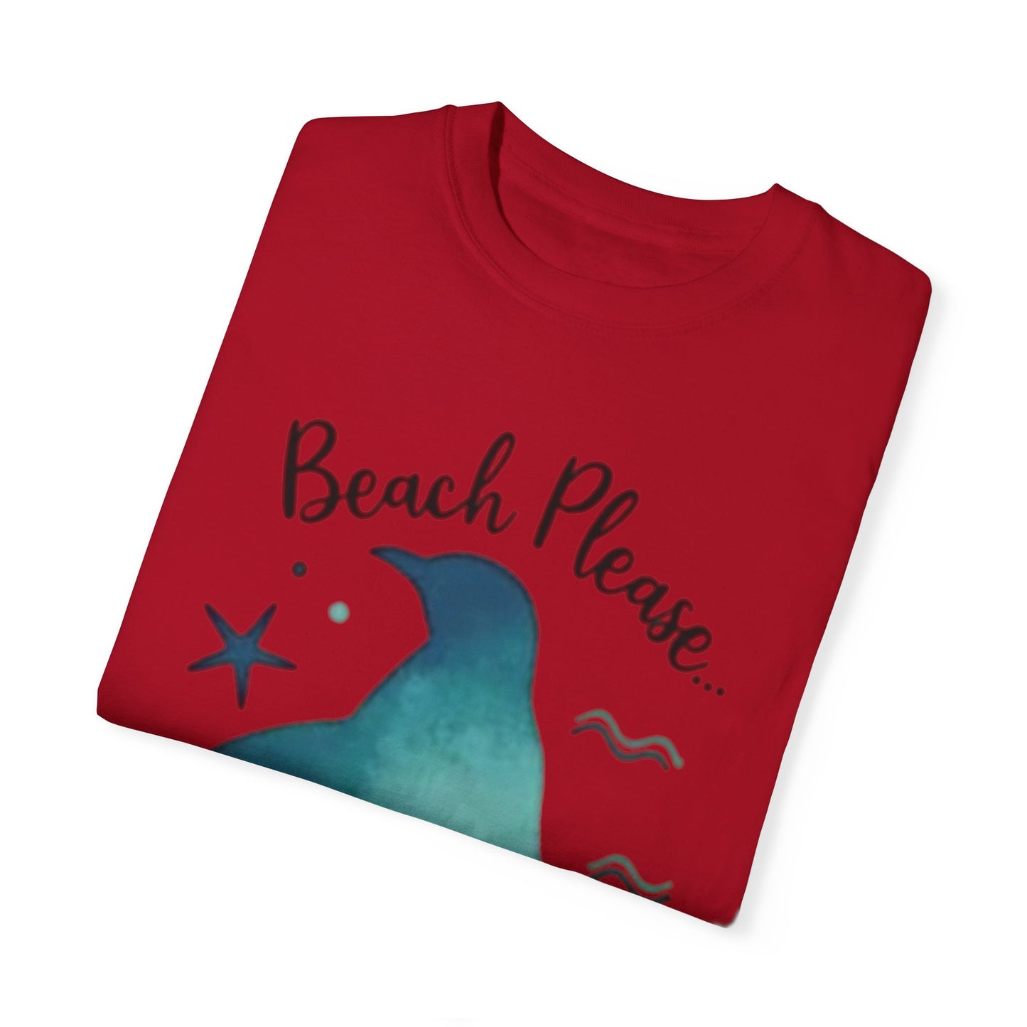 Penguin Beach Vibes Unisex Garment-Dyed T-Shirt - AitaAma