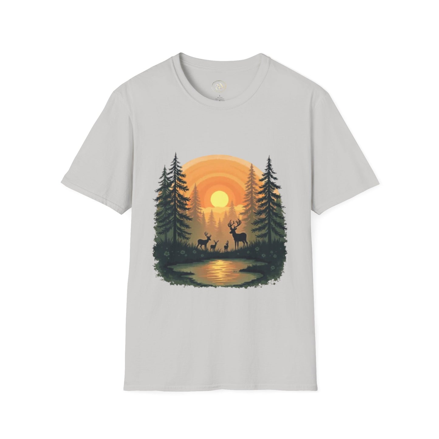 Nature Sunset Unisex Softstyle T-Shirt - Wildlife Scene Tee