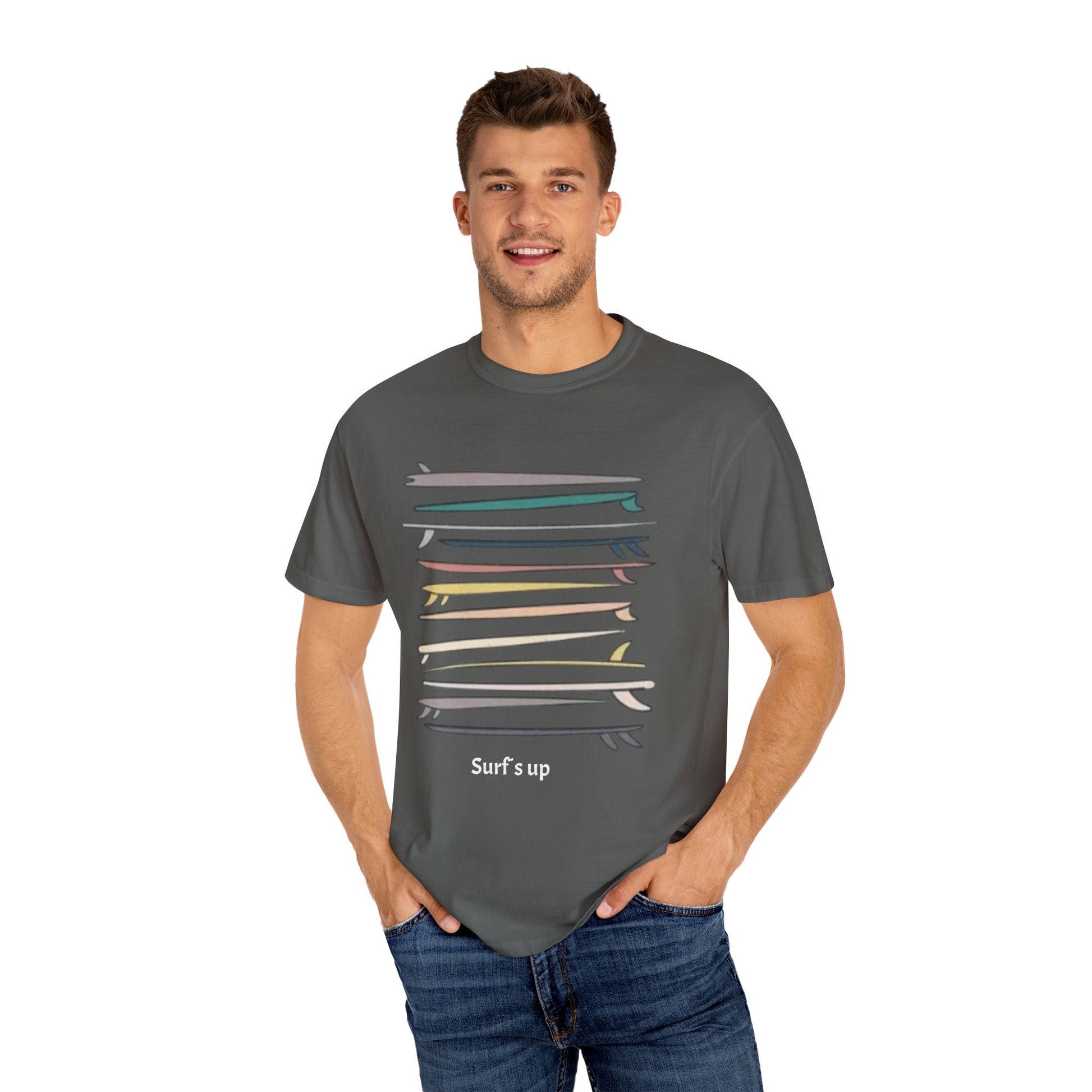 Surf's Up Unisex Garment-Dyed T-Shirt - Perfect for Beach Lovers - AitaAma