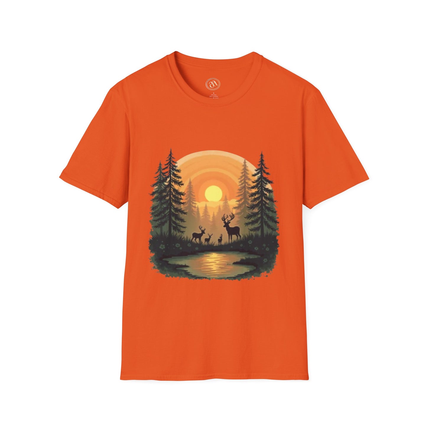 Nature Sunset Unisex Softstyle T-Shirt - Wildlife Scene Tee