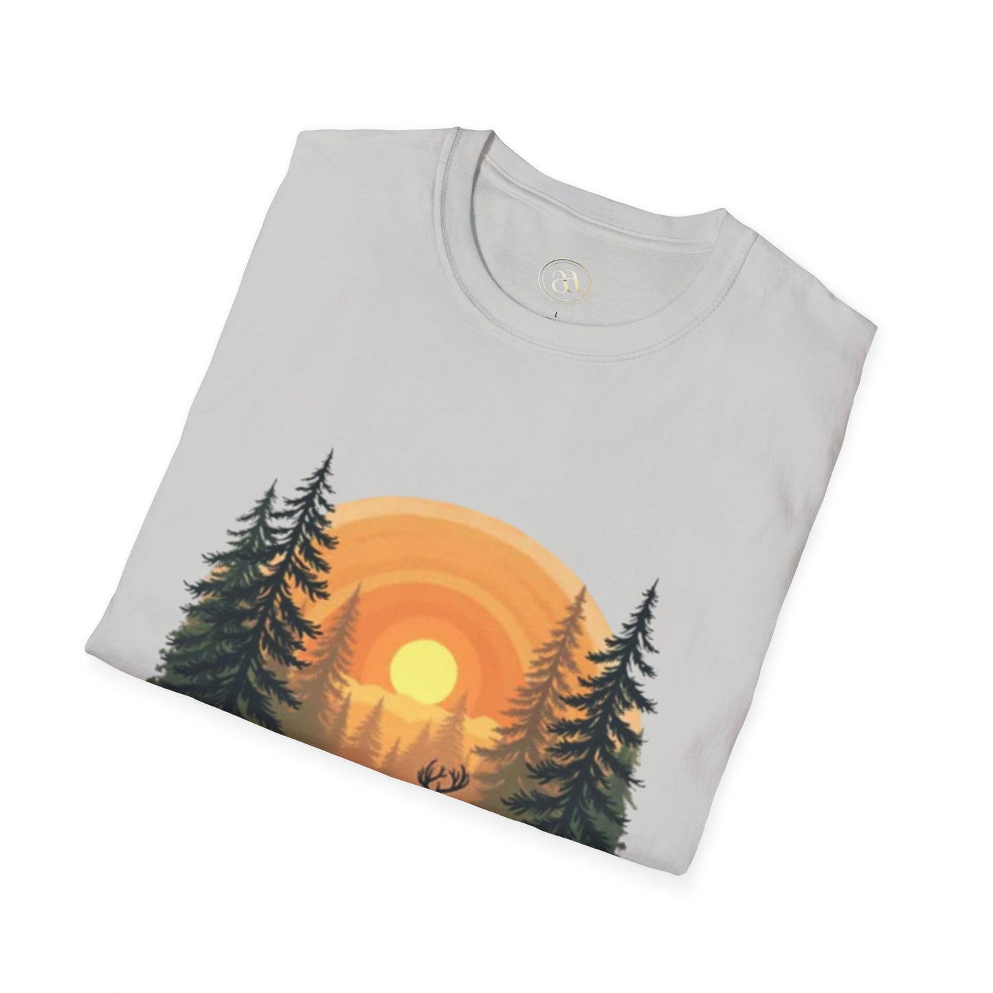 Nature Sunset Unisex Softstyle T-Shirt - Wildlife Scene Tee