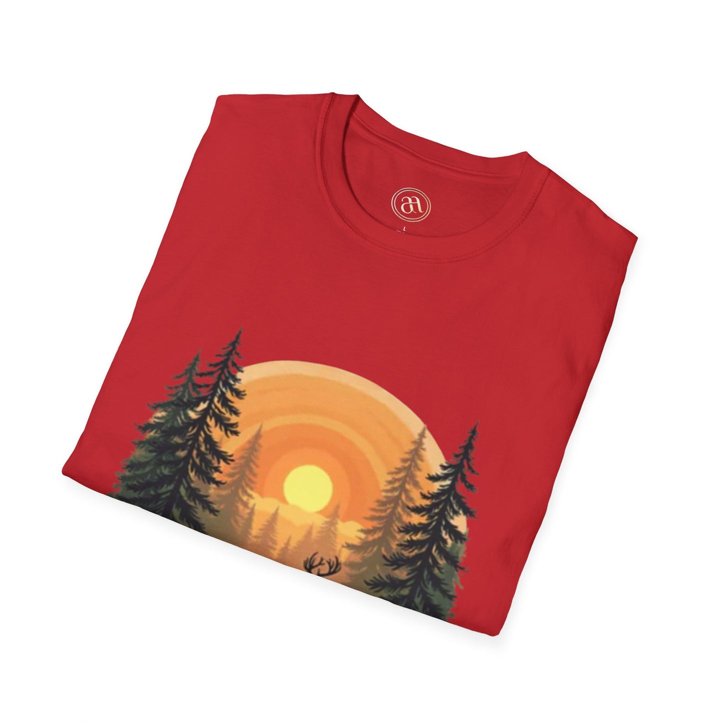 Nature Sunset Unisex Softstyle T-Shirt - Wildlife Scene Tee