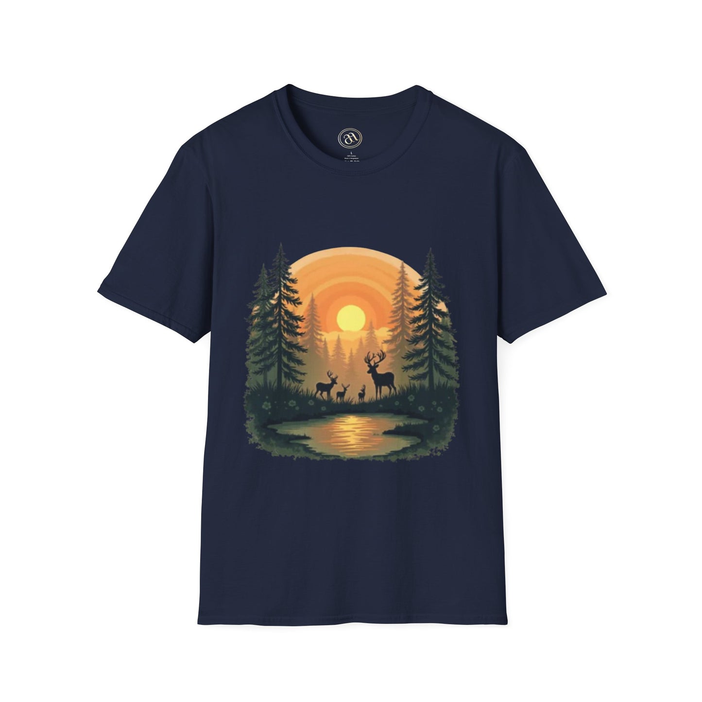 Nature Sunset Unisex Softstyle T-Shirt - Wildlife Scene Tee