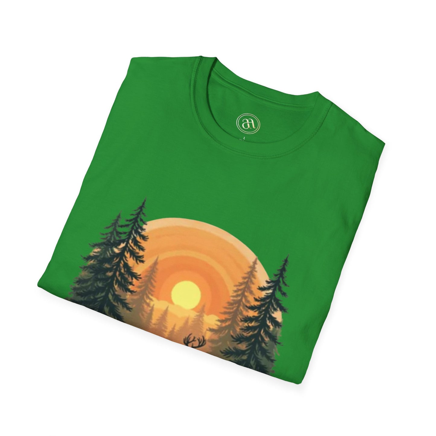 Nature Sunset Unisex Softstyle T-Shirt - Wildlife Scene Tee