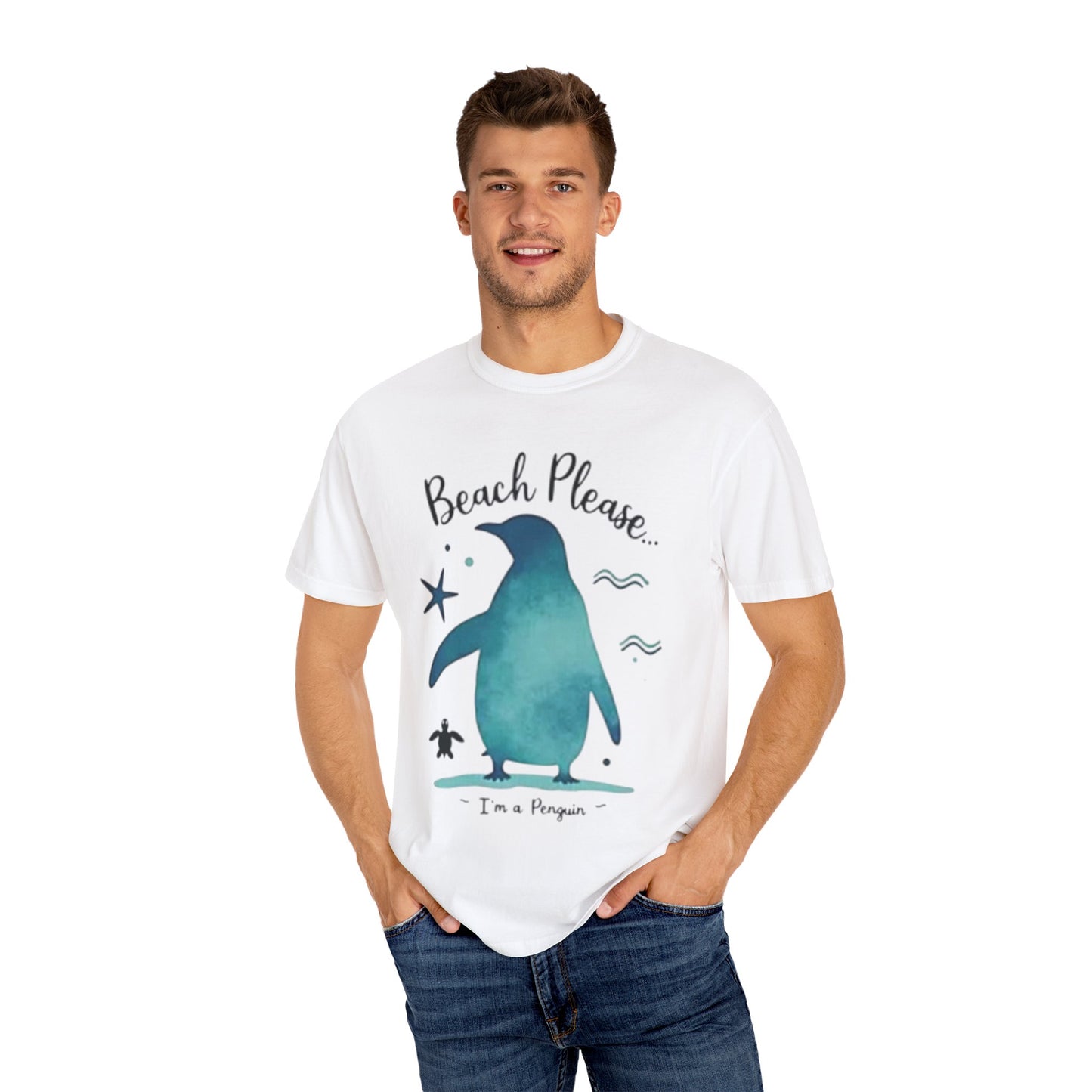 Penguin Beach Vibes Unisex Garment-Dyed T-Shirt