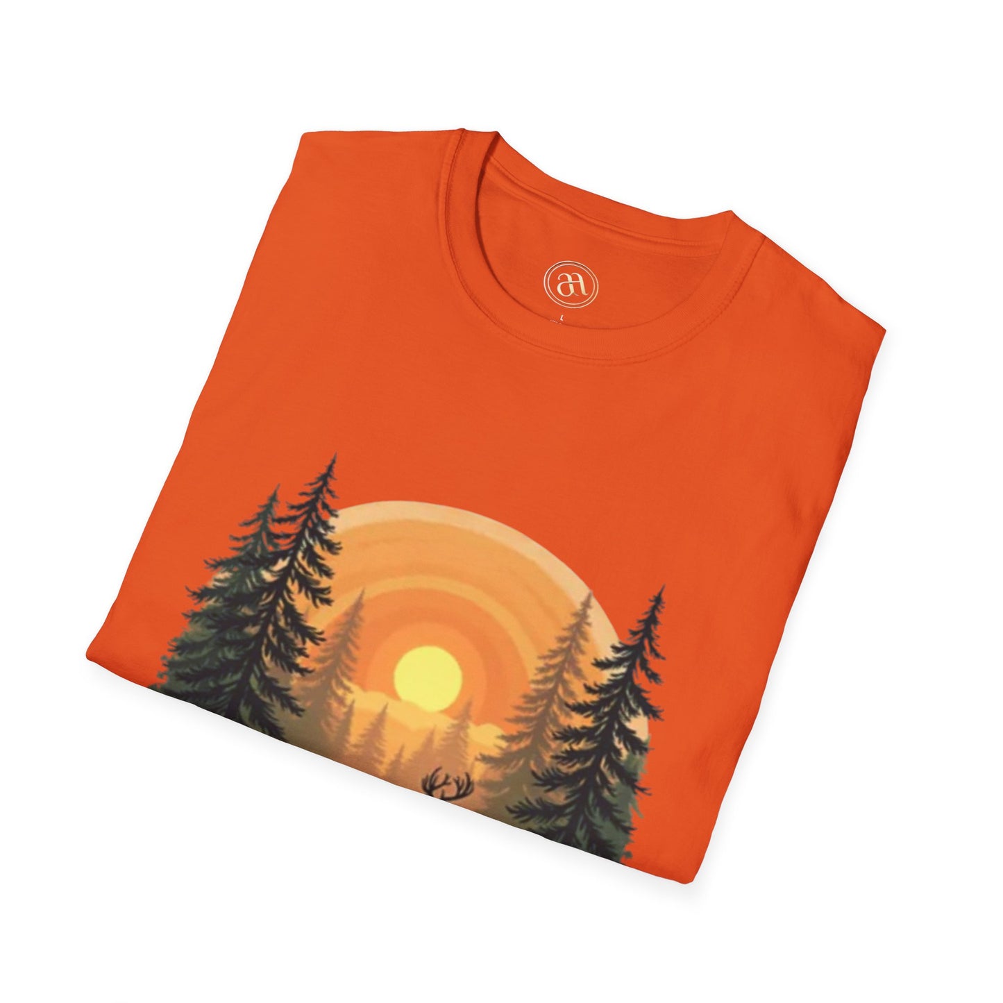 Nature Sunset Unisex Softstyle T-Shirt - Wildlife Scene Tee