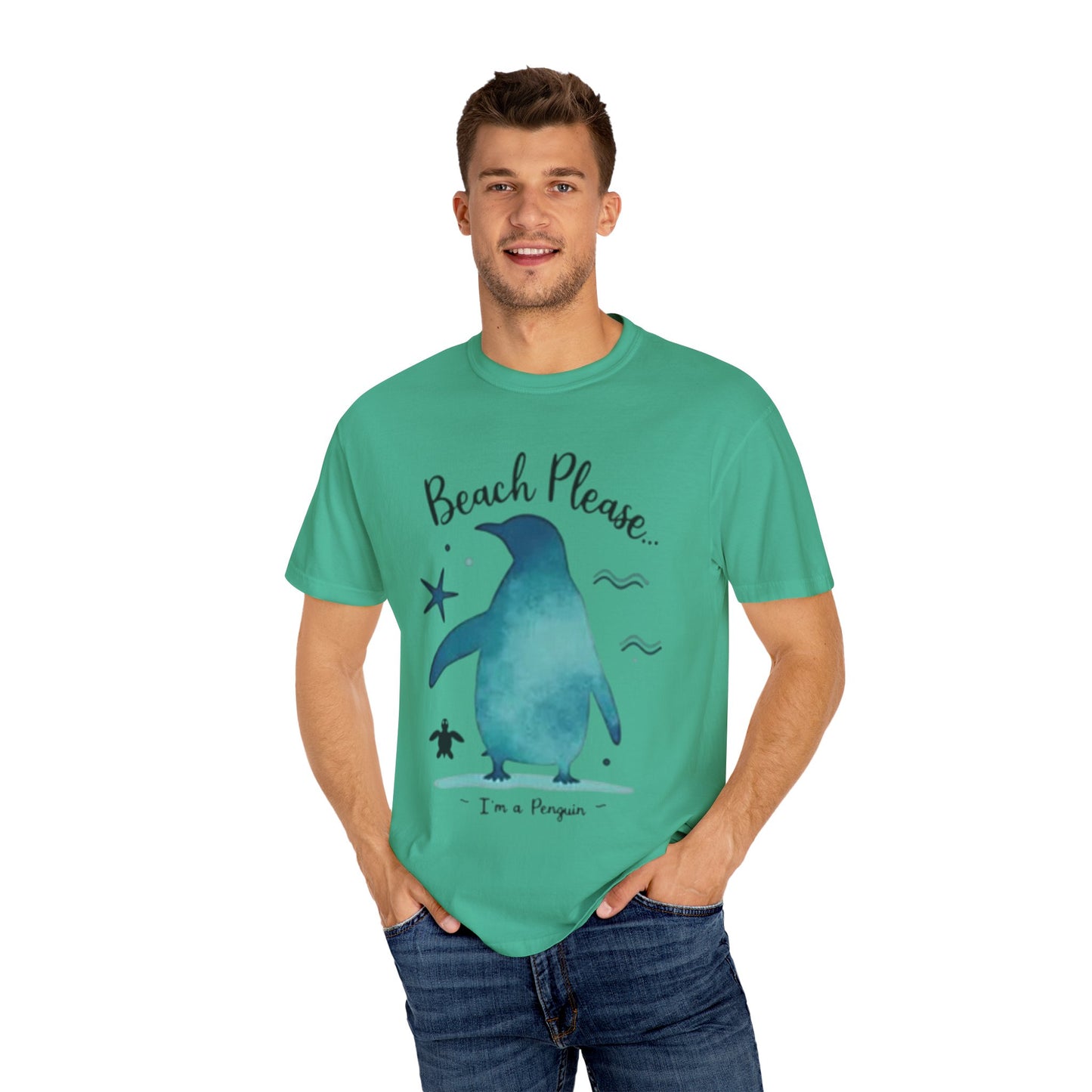 Penguin Beach Vibes Unisex Garment-Dyed T-Shirt