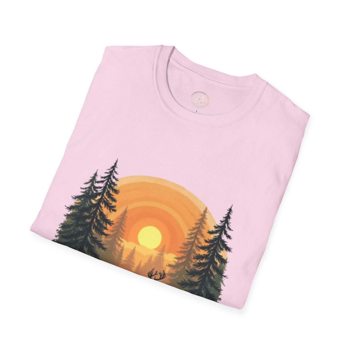 Nature Sunset Unisex Softstyle T-Shirt - Wildlife Scene Tee