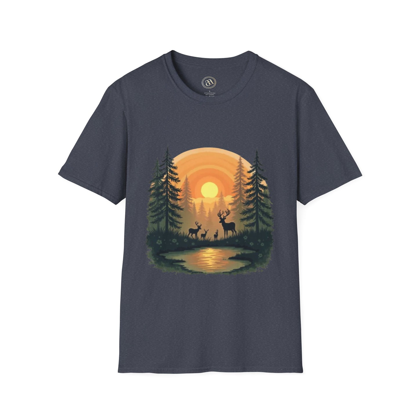 Nature Sunset Unisex Softstyle T-Shirt - Wildlife Scene Tee