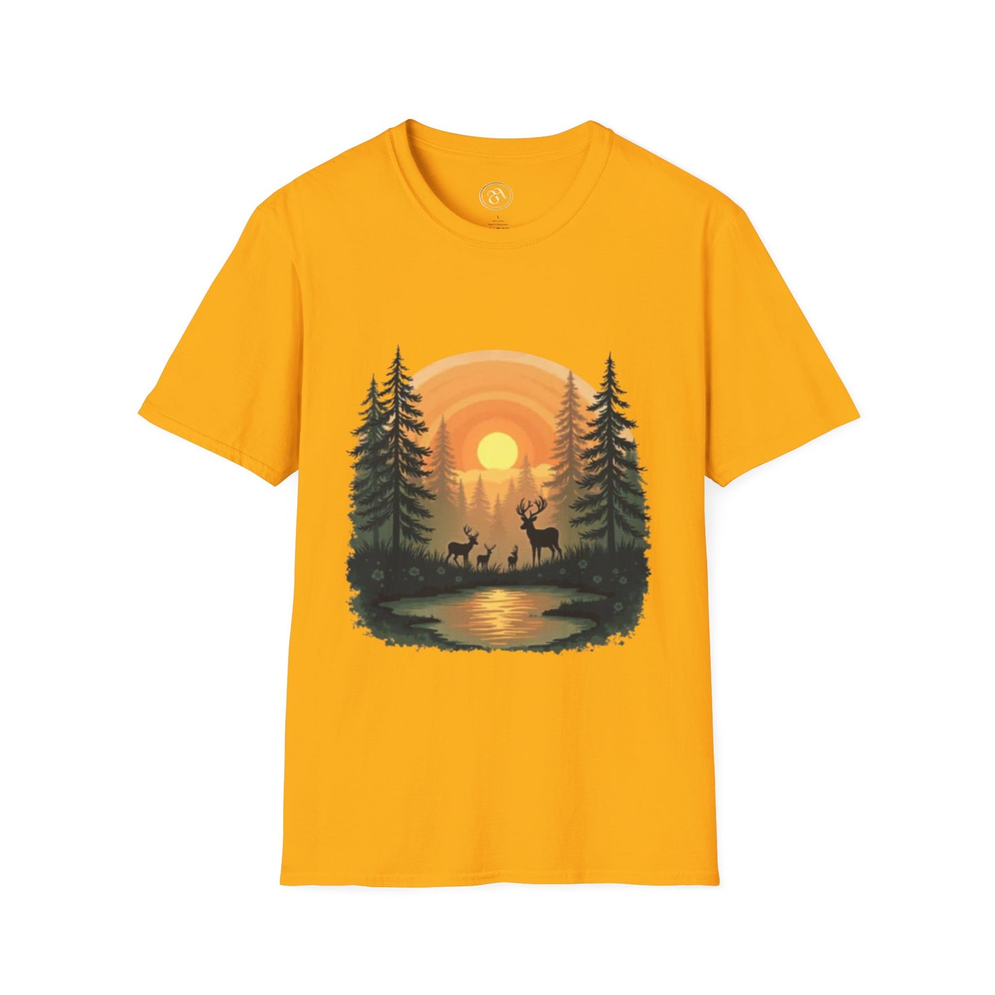 Nature Sunset Unisex Softstyle T-Shirt - Wildlife Scene Tee