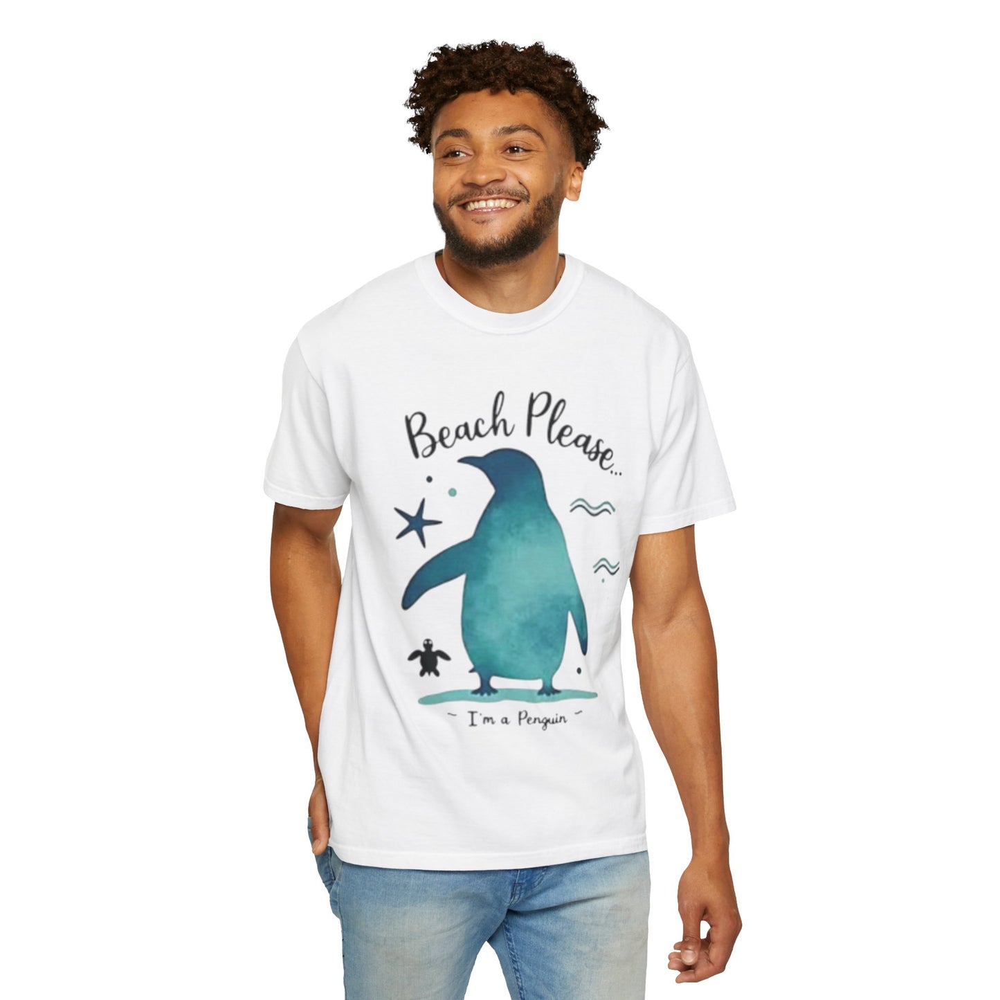 Penguin Beach Vibes Unisex Garment-Dyed T-Shirt