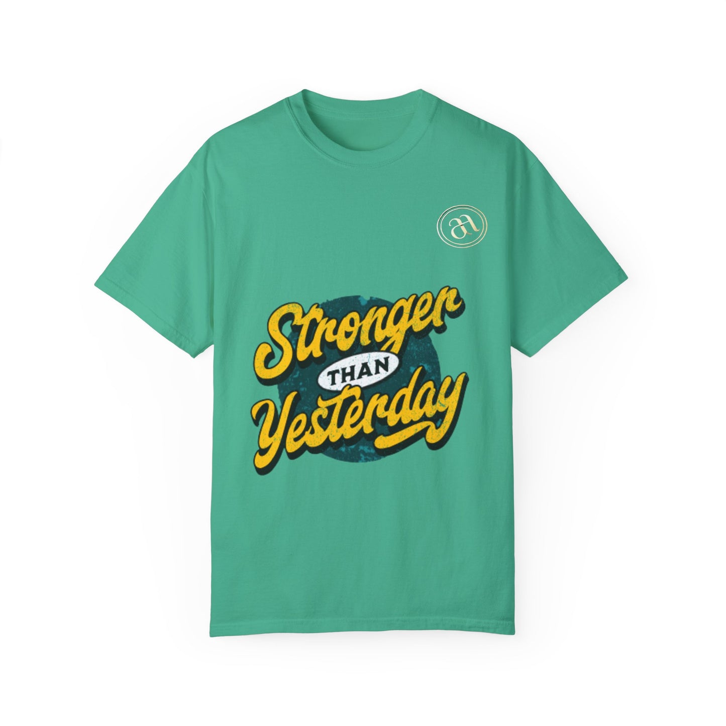 Motivational Fitness T-Shirt - "Stronger Than Yesterday"