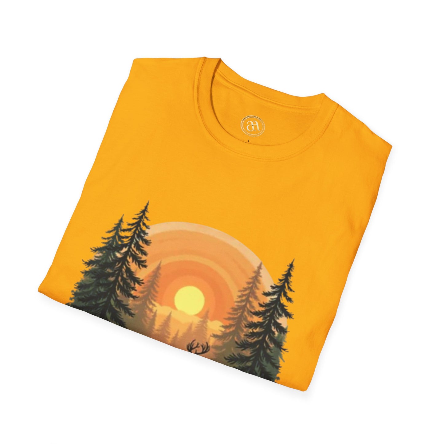 Nature Sunset Unisex Softstyle T-Shirt - Wildlife Scene Tee