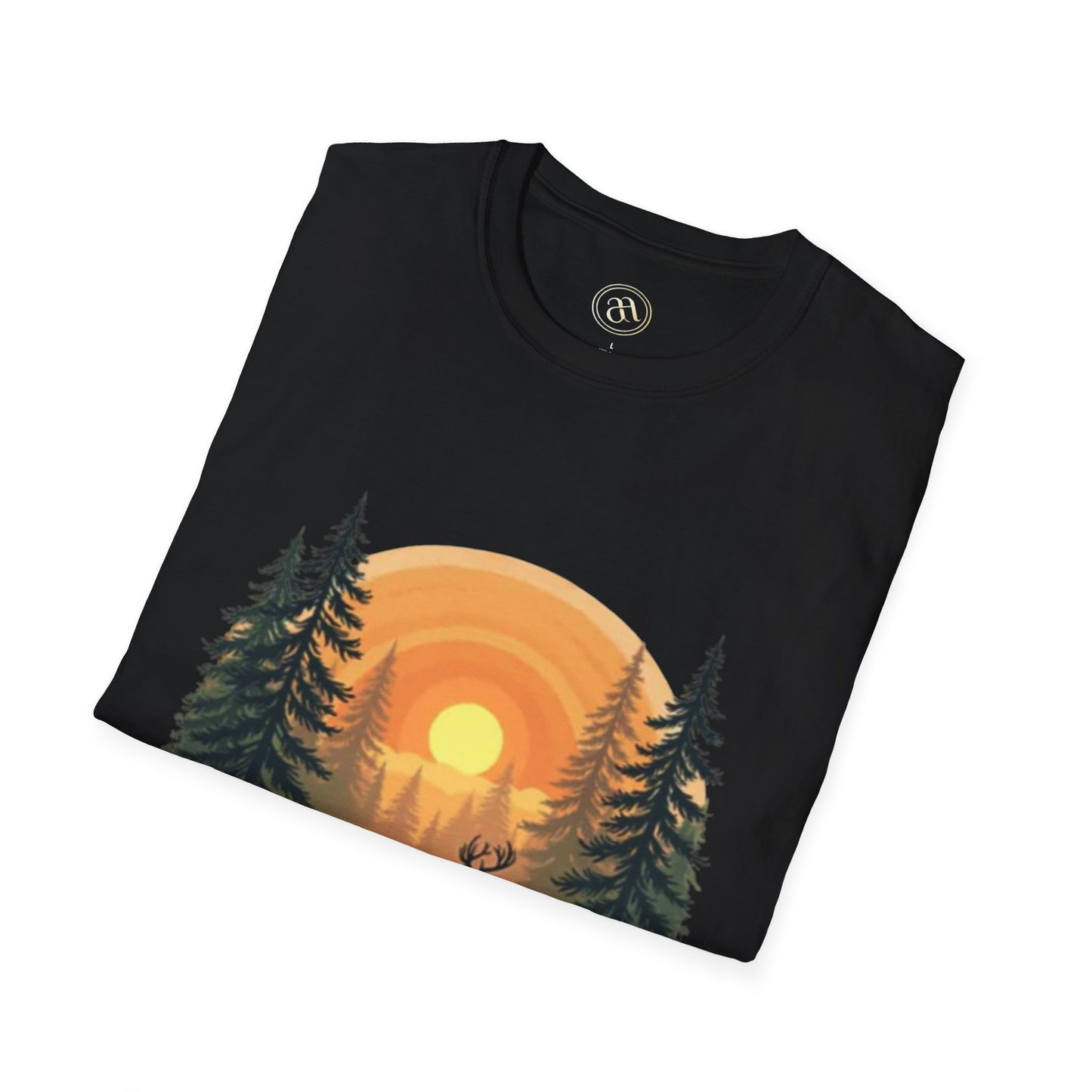 Nature Sunset Unisex Softstyle T-Shirt - Wildlife Scene Tee