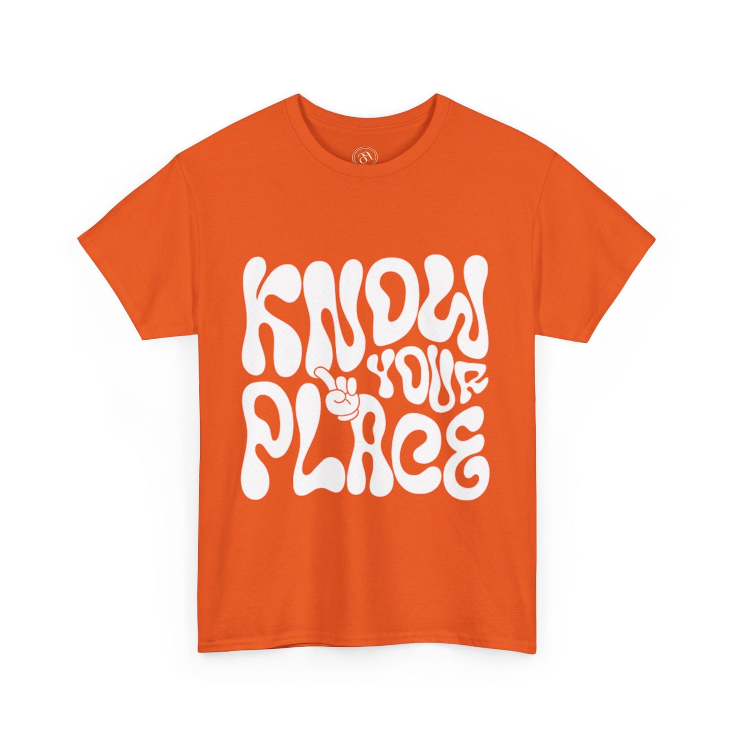 Know Your Place Unisex Heavy Cotton Tee - Fun Retro Graphic T-Shirt for Everyday Comfort