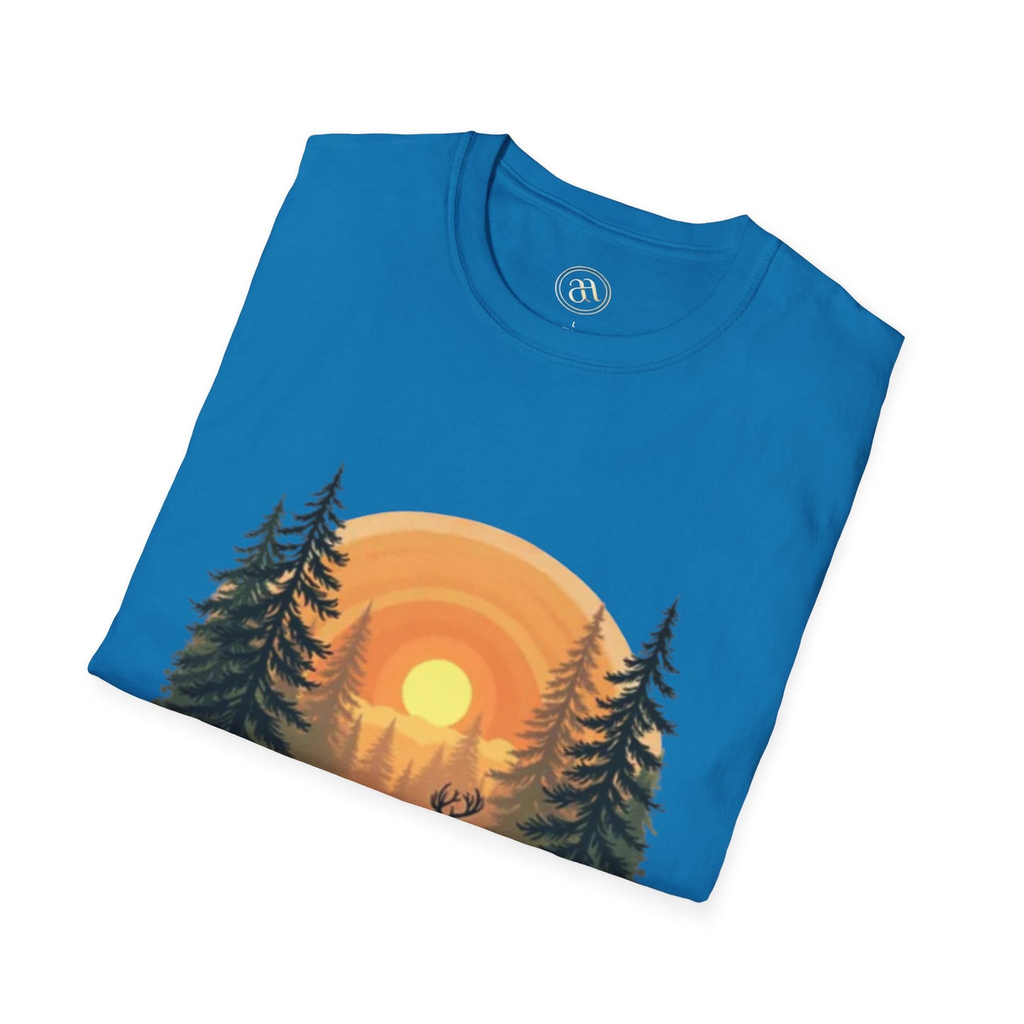 Nature Sunset Unisex Softstyle T-Shirt - Wildlife Scene Tee