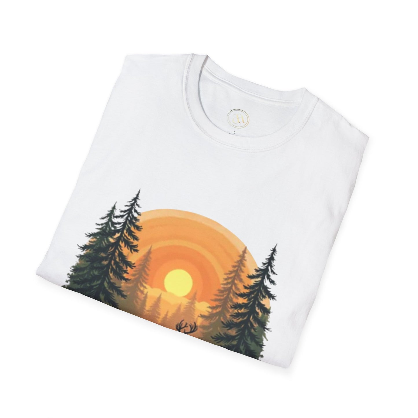 Nature Sunset Unisex Softstyle T-Shirt - Wildlife Scene Tee