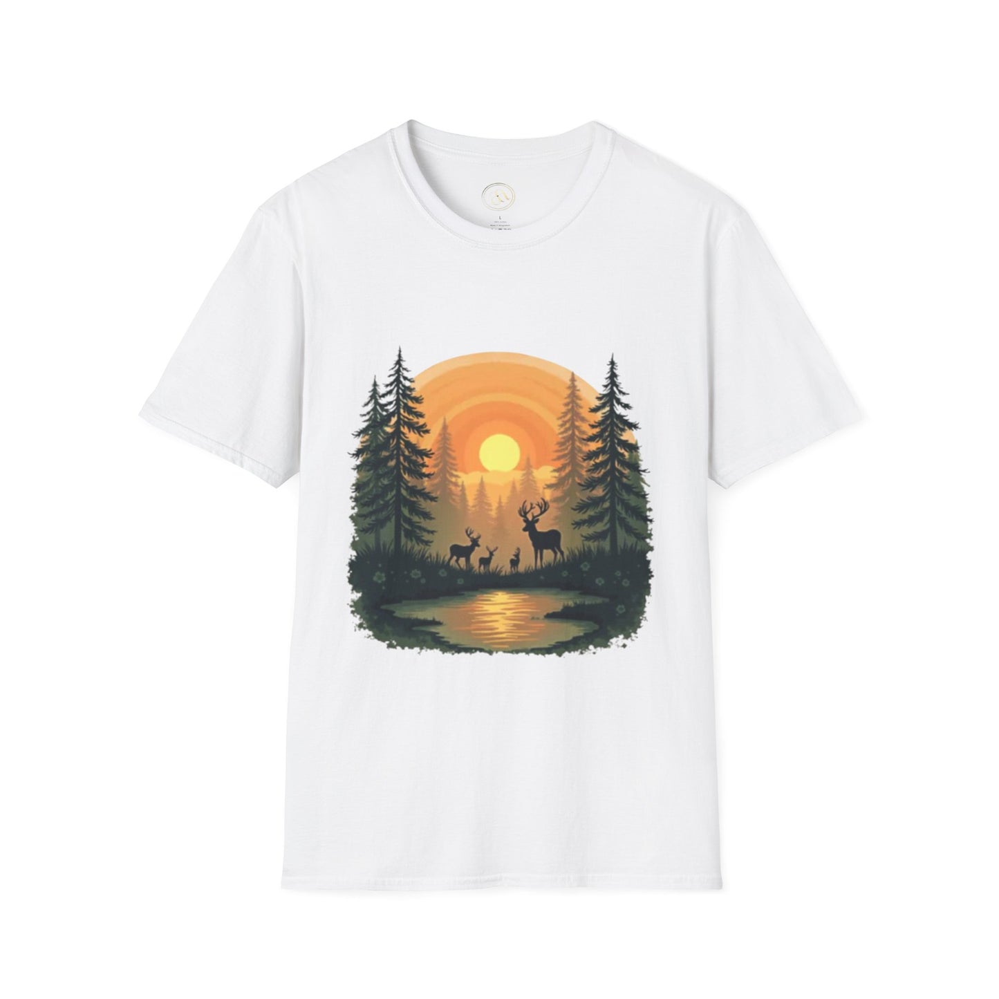 Nature Sunset Unisex Softstyle T-Shirt - Wildlife Scene Tee